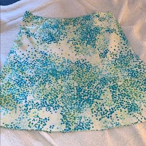 🆕 NWOT Eddie Bauer Skirt White w/Green/Blue Dots